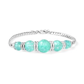 Grünes Künstlicher-Opal-Armband, ca. 18.5 cm Reiner Edelstahl ca.