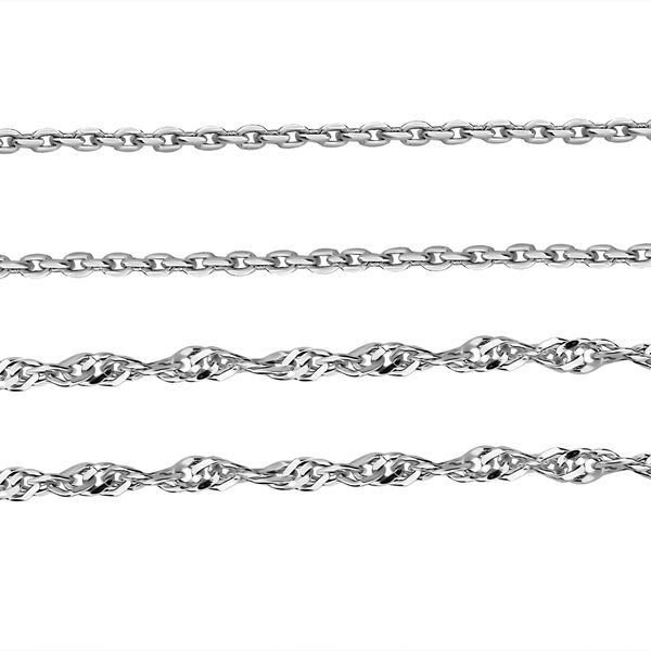 925 Silber rhodiniert Kette ca. 45 cm ca. 2,40g image number 2