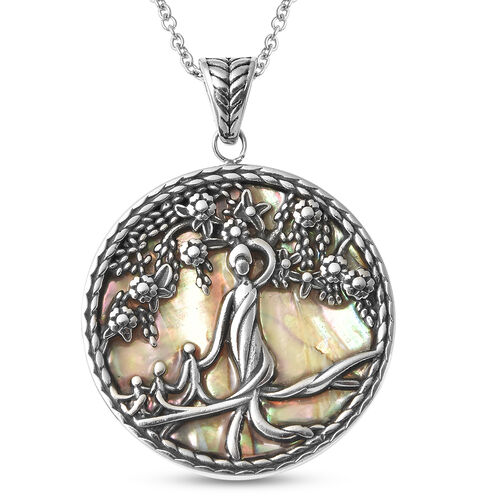 Abalone-Anhänger mit Kette, 50 cm, Edelstahl ca. 12,27 ct image number 0