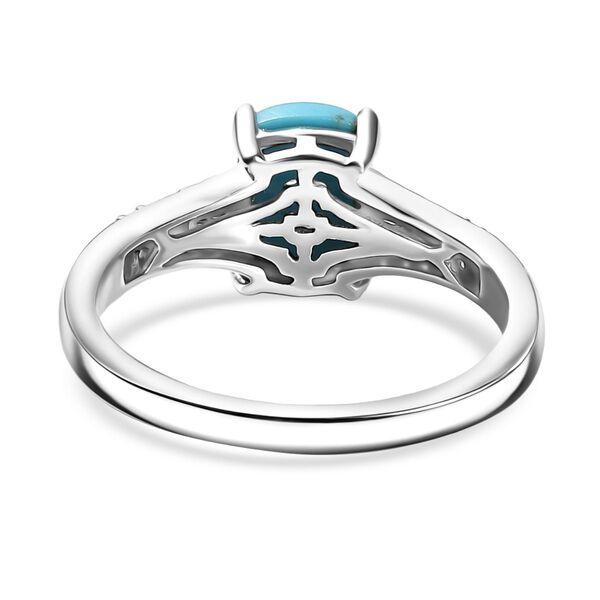 D'Joy AA Sleeping Beauty Türkis, Moissanit Ring 925 Silber rhodiniert (Größe 20.00) ca. 1,47 ct image number 6