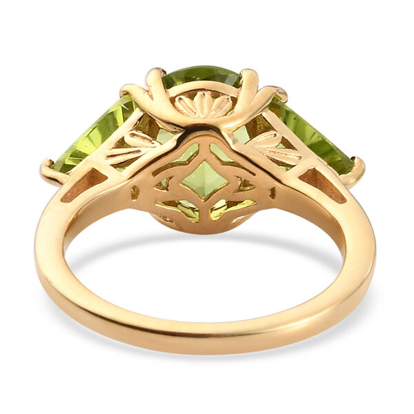 Nat&uuml;rlicher Peridot Ring 925 Silber vergoldet  ca. 3,81 ct image number 6