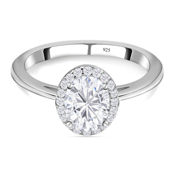 Moissanit-Ring, 925 Silber Platin  ca. 1,48 ct