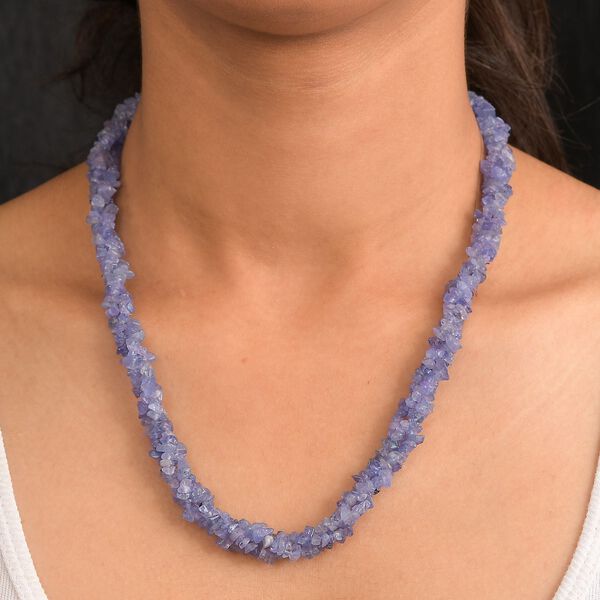 Tansanit Halskette ca. 50 cm 925 Silber rhodiniert ca. 330.00 ct image number 2