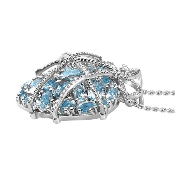 GP Amore Kollektion- Himmelblauer Topas, Zirkon und blauer Saphir-Anhänger mit 45cm Kette- 8,97 ct. image number 4