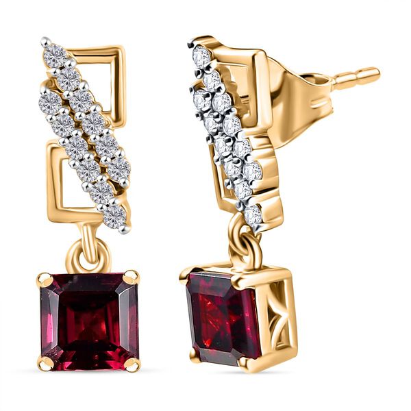 D'Joy AA Rhodolith Granat und Zirkon Ohrringe - 1,98 ct.