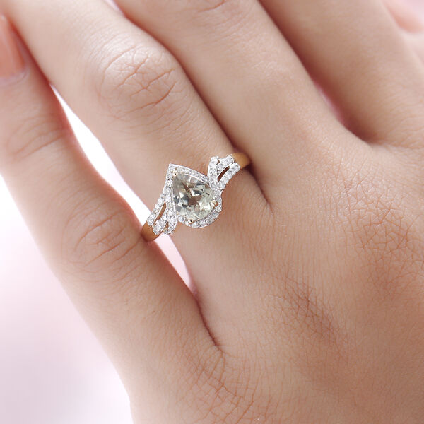 AAA Turkizit und Diamant-Ring, I2 G-H, 585 Gelbgold  ca. 1,37 ct image number 3