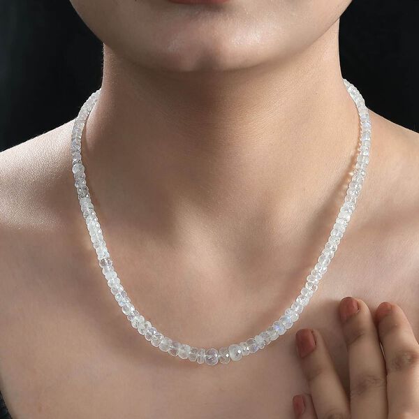 AA Regenbogen Mondstein Halskette, 45 cm - 85 ct. image number 2