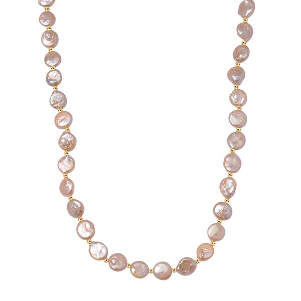 11-12mm pfirsich S&uuml;&szlig;wasserperlen-Halskette, 50cm - 170 ct.