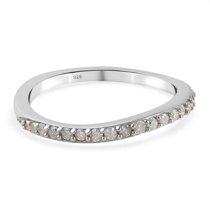 Diamant Ring 925 Silber platiniert (Größe 18.00) ca. 0,21 ct
