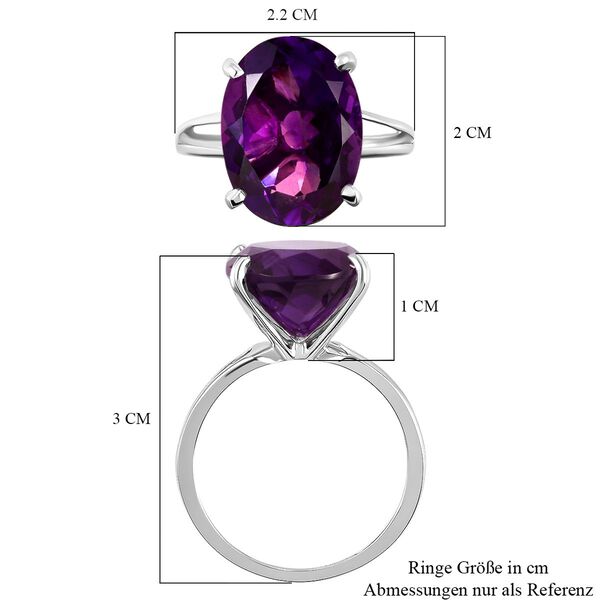 Afrikanischer Amethyst Solitär-Ring image number 7