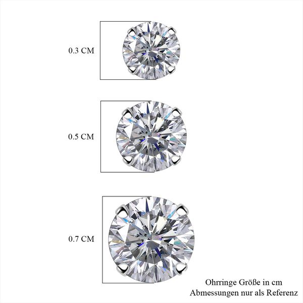 AAAA Zirkonia Ohrringe Set in rhodiniertem Silber image number 3