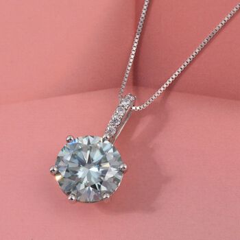 D'Joy Paraiba Moissanit und Moissanit Anh&auml;nger mit 50cm Kette - 3,54 ct.