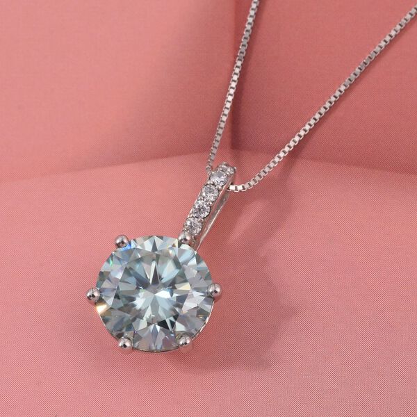 D'Joy Paraiba Moissanit und Moissanit Anh&auml;nger mit 50cm Kette - 3,54 ct. image number 1