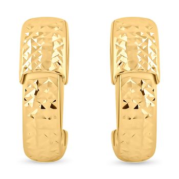 Italienischer Creolen mit French-Clip, 375 Gelbgold