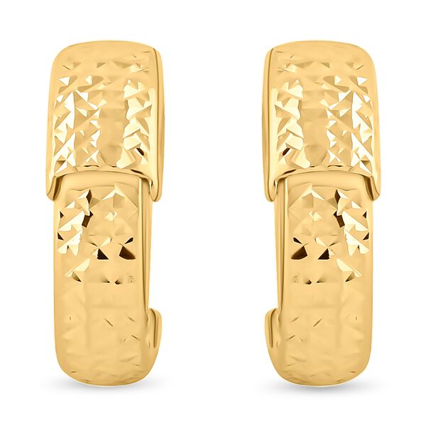 Italienischer Creolen mit French-Clip, 375 Gelbgold