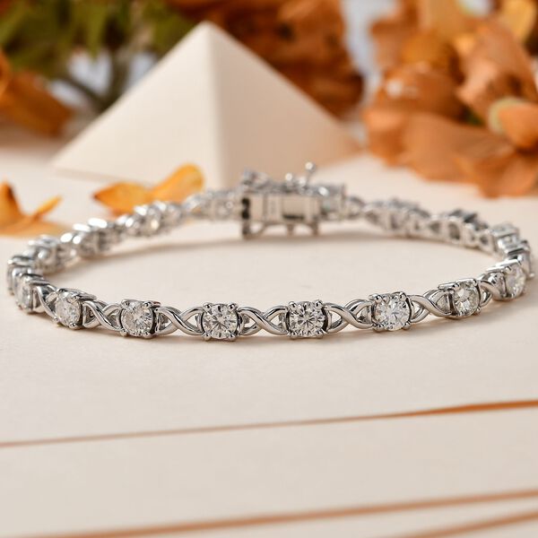 Moissanit Armband ca. 18 cm 925 Silber rhodiniert ca. 4,05 ct. image number 2