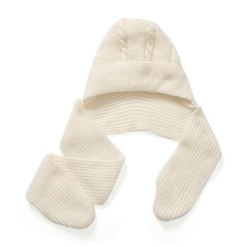 M&uuml;tzen- und Schal-Set - Beanie und Schal im einfarbigen Design, Winddicht und W&auml;rmend, M&uuml;tze: 22 cm, Schal: 83 cm, Beige