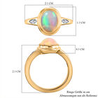 Natürlicher, äthiopischer Opal und weißer Zirkon-Ring, 925 Silber vergoldet  ca. 1,29 ct image number 5