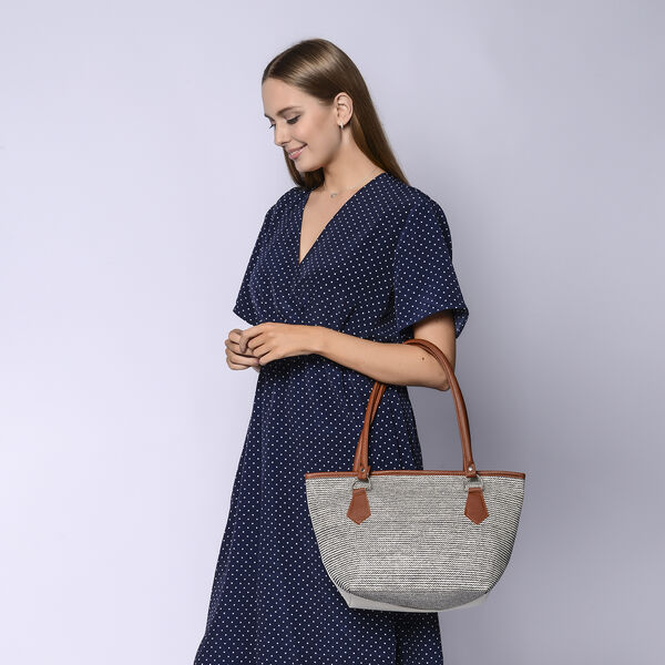 Handtasche f&uuml;r Damen, Braun und Wei&szlig; image number 2