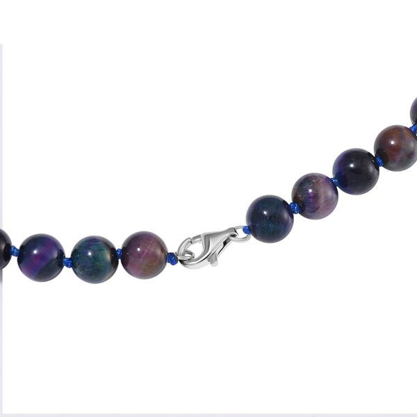 Mehrfarbige Tigerauge Halskette ca. 50 cm 925 Silber rhodiniert ca. 208.50 ct image number 4