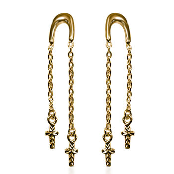 Stern-Ohrh&auml;nger, 925 Silber vergoldet, ca. 1,90g