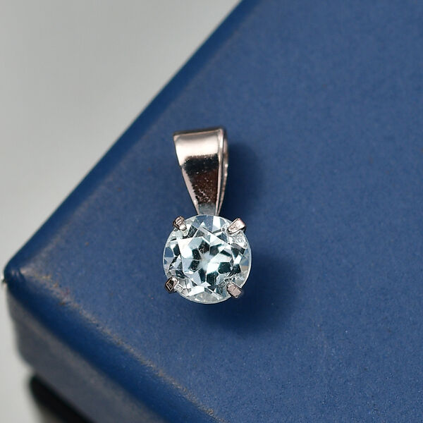 Himmelblauer Topas Anh&auml;nger 925 Silber platiniert ca. 0,63 ct. image number 1