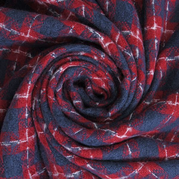 Karierter Schal mit Fransen, Orange image number 5