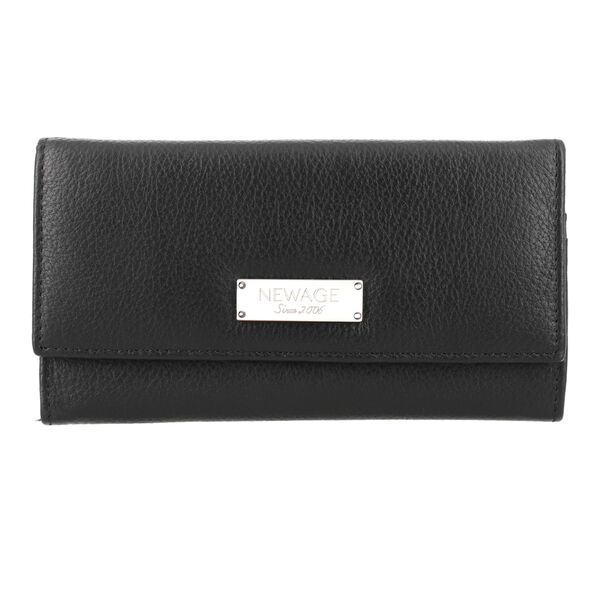 Moderne Geldb&ouml;rse aus 100% echtem Leder mit RFID Schutz, Schwarz