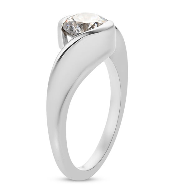 LUSTRO STELLA - feinster Zirkonia Bypass-Ring, 925 Silber platiniert image number 4