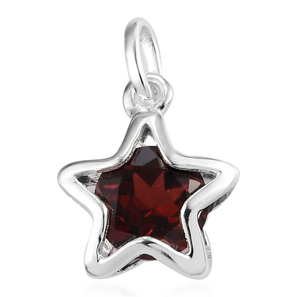 Roter Granat Stern-Anh&auml;nger, 925 Silber ca. 1,49 ct