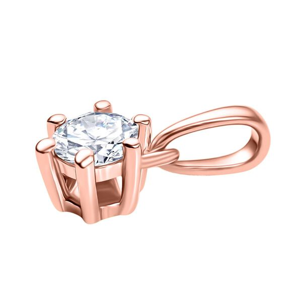 Moissanit Anhänger 925 Silber 750 Roségold Vermeil ca. 0.23 ct image number 3