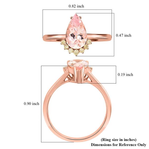 LUXORO zertifiziert und geprüft AAA Rosa Morganit und Diamant Ring in 585 Roségold - 1,35 ct. image number 5