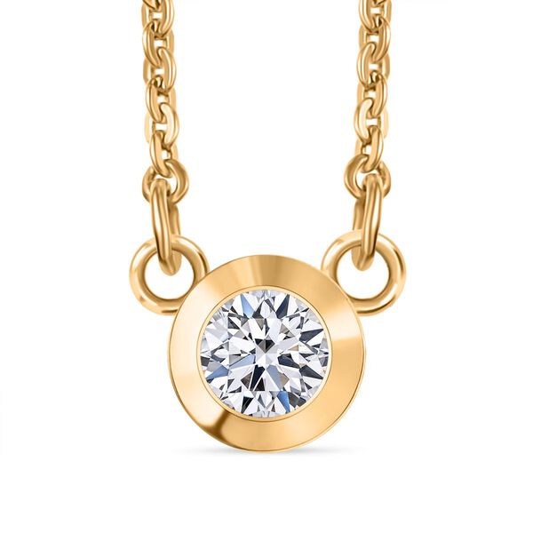 LUXURIANT DIAMANT - Lab Grown Diamant SI-GH Halskette ca. 45 cm 925 Silber 750 Gelbgold Vermeil ca. 0.20 ct