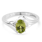 Peridot und Zirkon Ring 925 Silber (Gr&ouml;&szlig;e 16.00) ca. 0,92 ct