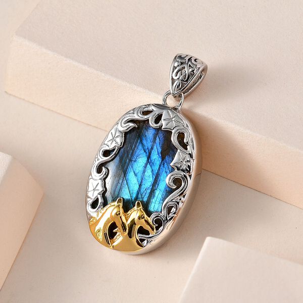 AAA Labradorit Anh&auml;nger - 32,73 ct. image number 2