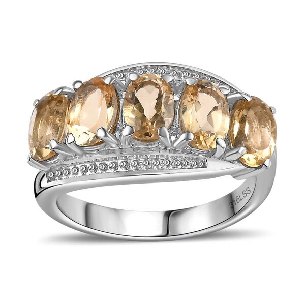 Citrin Ring, Edelstahl, (Größe 17.00) ca. 2.22 ct image number 3