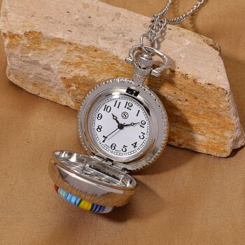 EXKLUSIVES ANGEBOT STRADA SPINNING Uhr mehrfarbiges Murano-Stil Glas mit Japanisches Uhrwerk 91.4 cm