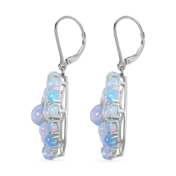 Natürliche, äthiopische Welo Opal Ohrringe, 925 Silber platiniert ca. 7.64 ct image number 3