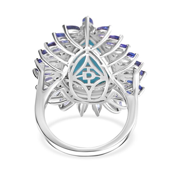 D'Joy AA Sleeping Beauty T&uuml;rkis, Tansanit Ring 925 Silber rhodiniert (Gr&ouml;&szlig;e 19.00) ca. 10,58 ct image number 6