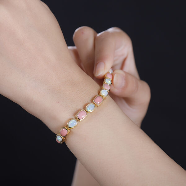 AAA Pfirsich Opal und natürliches, äthiopisches Welo Opal-Armband image number 7