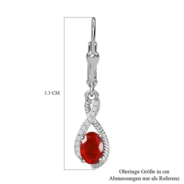 Mexikanische Kirschfeuer-Opal und Zirkon-Ohrringe - 1,28 ct. image number 6