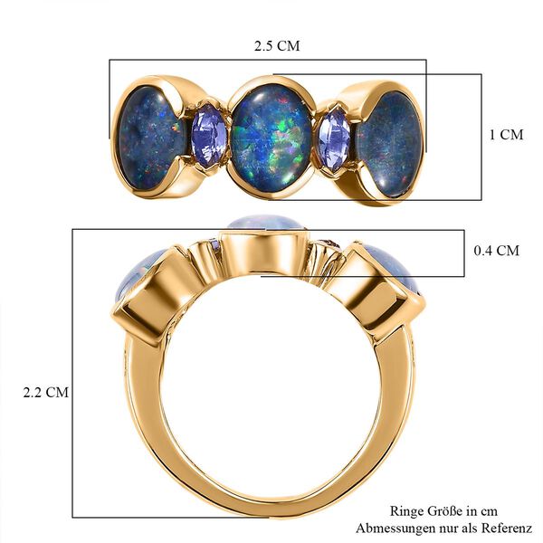 Boulder Opal Triplett und Tansanit Ring - 3,32 ct. image number 5