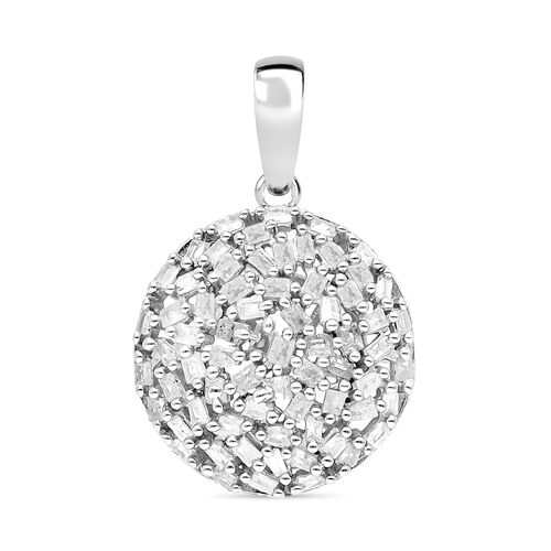 Weißer Diamant-Anhänger, 925 Silber platiniert ca. 0.50 ct image number 0