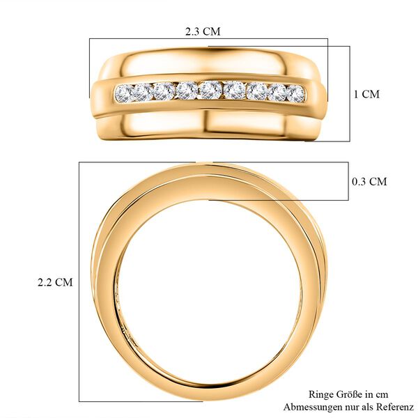 Moissanit Ring 925 Silber 750 Gelbgold Vermeil (Gr&ouml;&szlig;e 17.00) ca. 0,55 ct image number 7