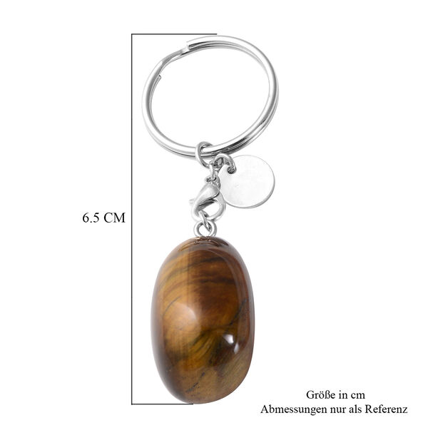 Gelber Tigerauge-Schlüsselanhänger, silberfarben ca. 78,50 ct image number 2