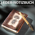 Baumgeprägtes Leder Notizbuch mit 96 Seiten & 1 Holzstift, braun image number 1
