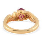 Afrikanischer Rubin und Zirkon-Ring, (Fissure gefüllt), 925 Silber vergoldet image number 5