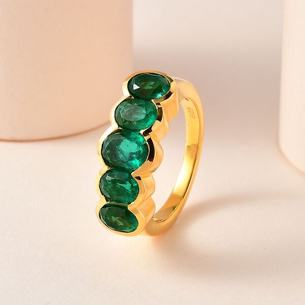 Smaragd Triplett Quarz Ring - 3,40 ct. image number 1