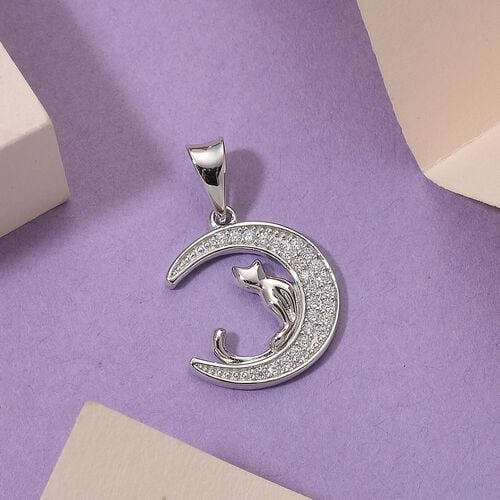 Moissanit Anhänger 925 Silber rhodiniert ca. 0,18 ct. image number 1