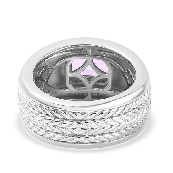 Rosa Amethyst und weißer Zirkon-Ring, reines Messing  ca. 1,01 ct image number 6